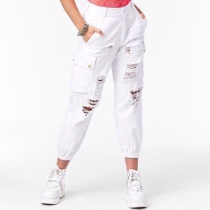 White CARMAR Denim Cargo Pants